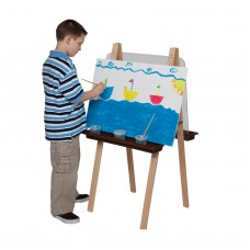 Wood Designs Double Adjustable Easel with Acrylic and Brown Trays   